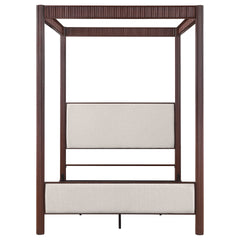 Tova Rust Brown Metal Eastern King Canopy Bed