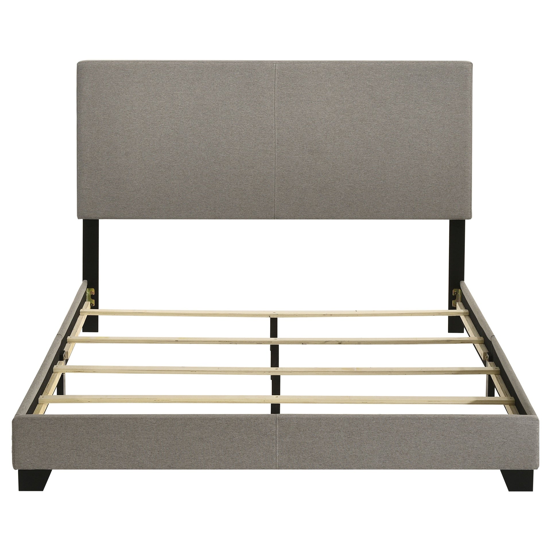 Efram Taupe Upholstered Queen Panel Bed