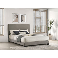 Efram Taupe Upholstered Queen Panel Bed