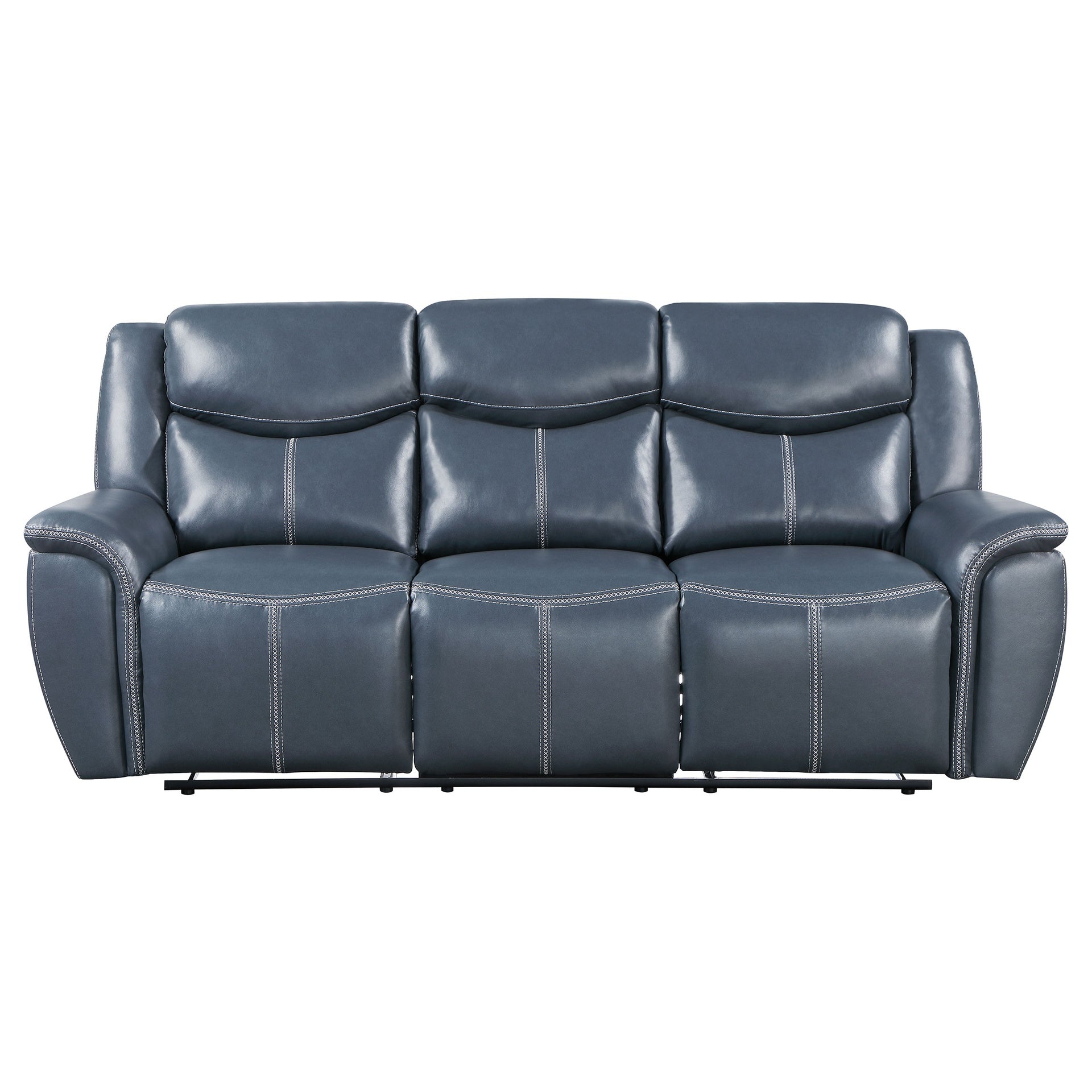 Stanwicke Blue Motion Reclining Sofa with Drop Down Table