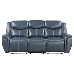 Stanwicke Blue Motion Reclining Sofa with Drop Down Table