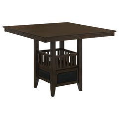 Finley Espresso Square Counter Height Table with Storage Pedestal