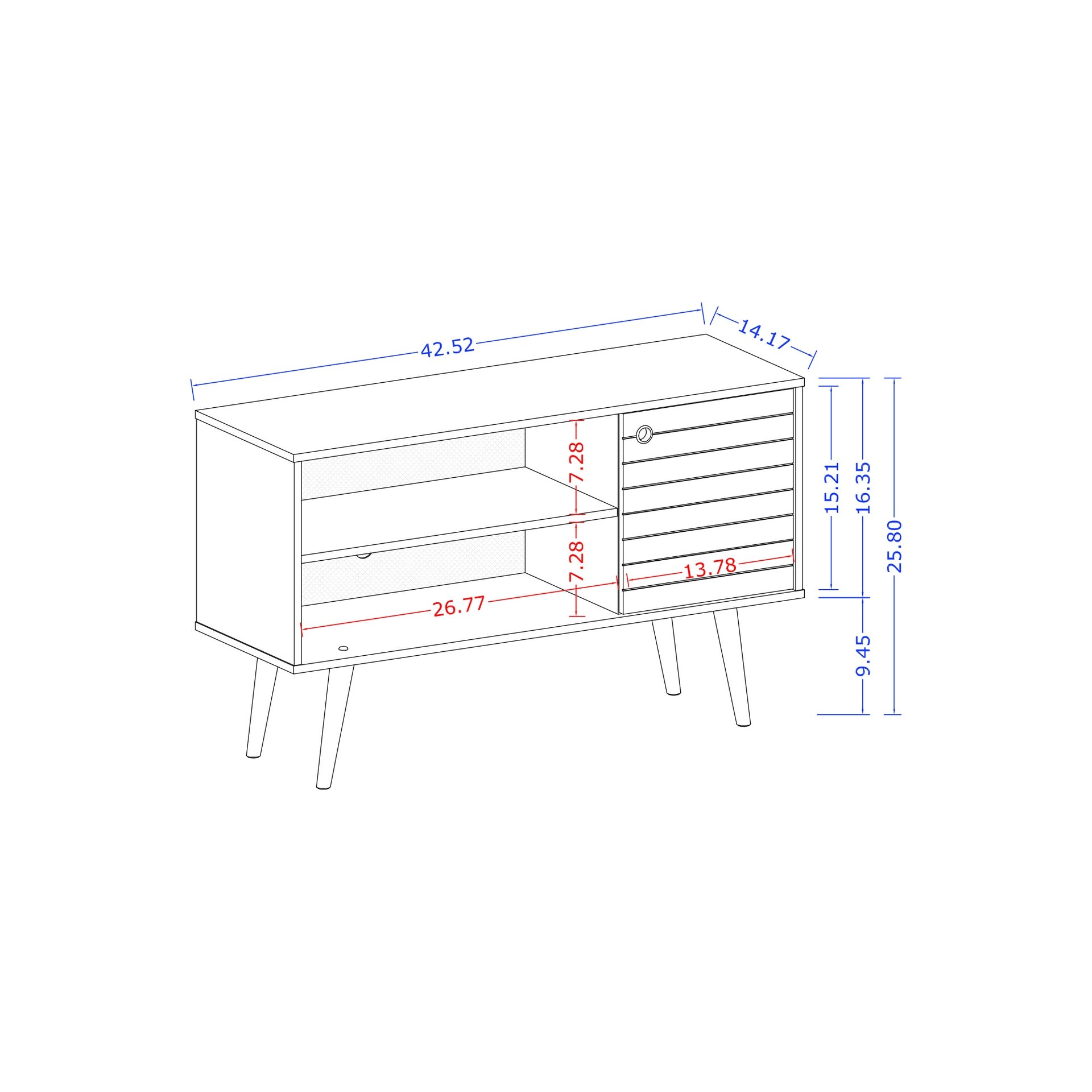 TV Stand in Natural and White