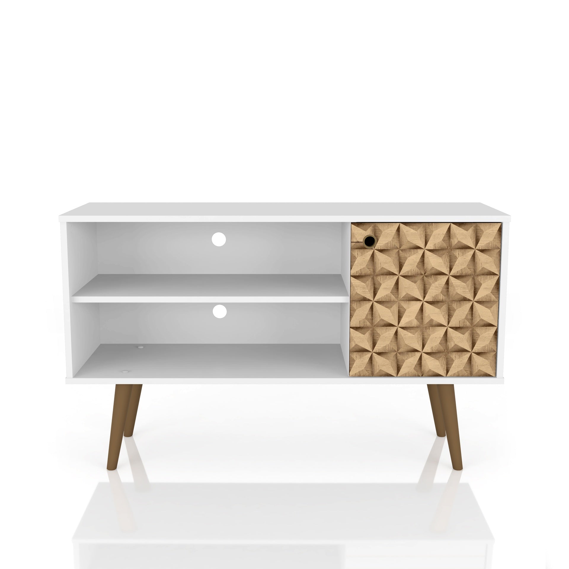 TV Stand in Natural and White