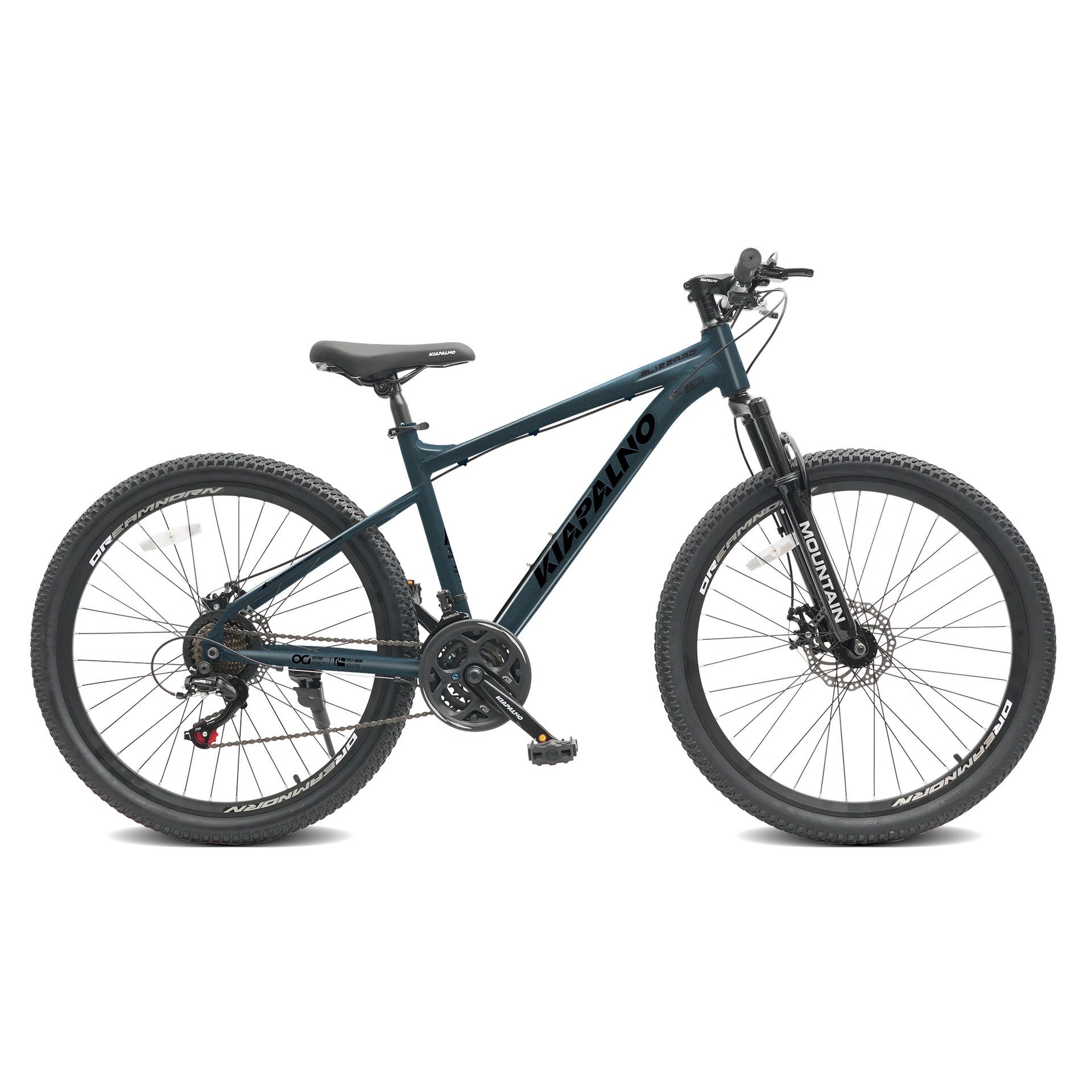 A26317 KIAPALNO 26 Inch All-Terrain Mountain Bike with Disc Brakes 21-Speed Drivetrain & Durable Carbon Steel Frame Ideal for Men and Women, Perfect for Trail Riding and Touring
