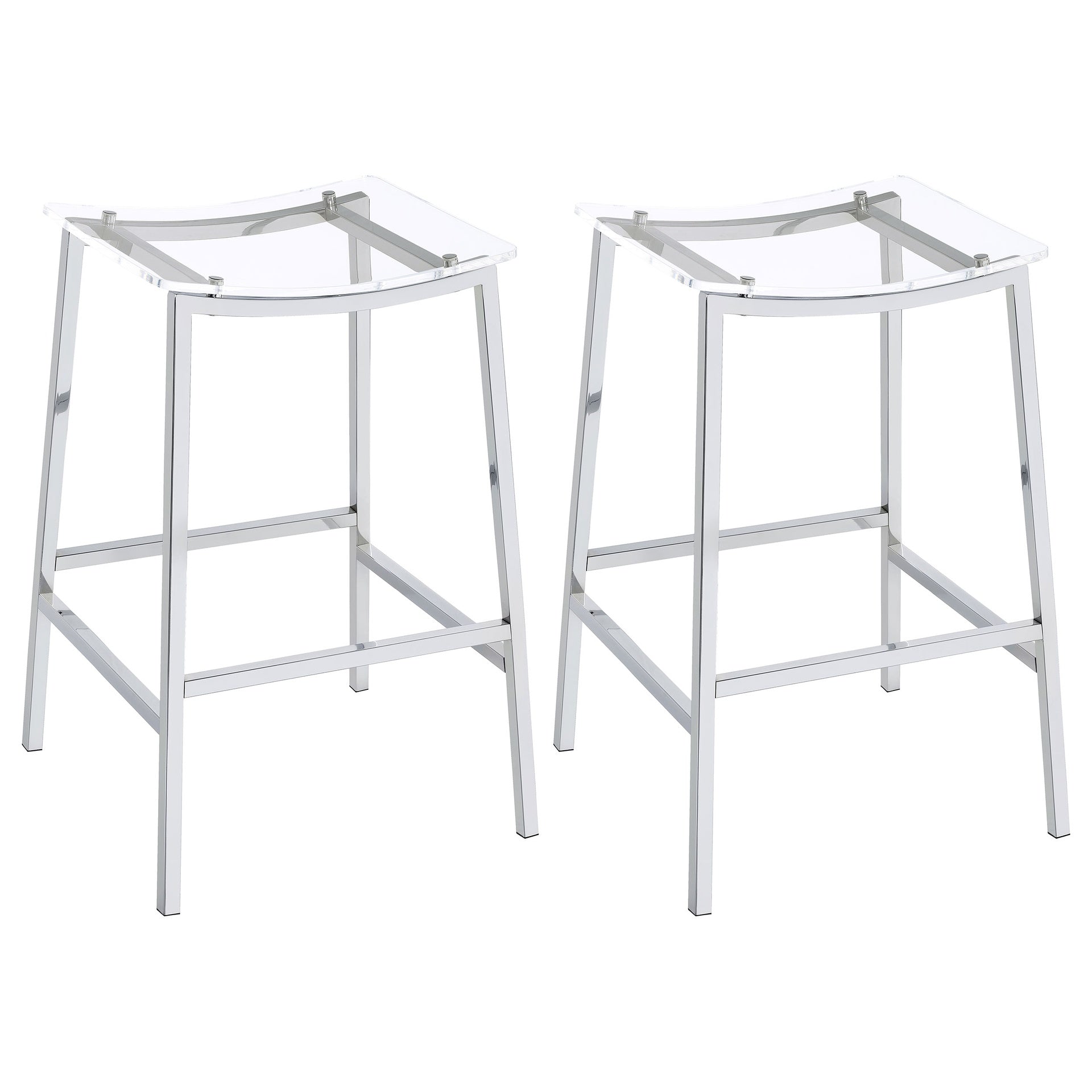 Staten Chrome Backless Bar Stool (Set of 2)