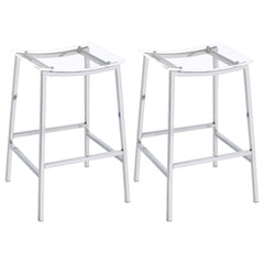 Staten Chrome Backless Bar Stool (Set of 2)