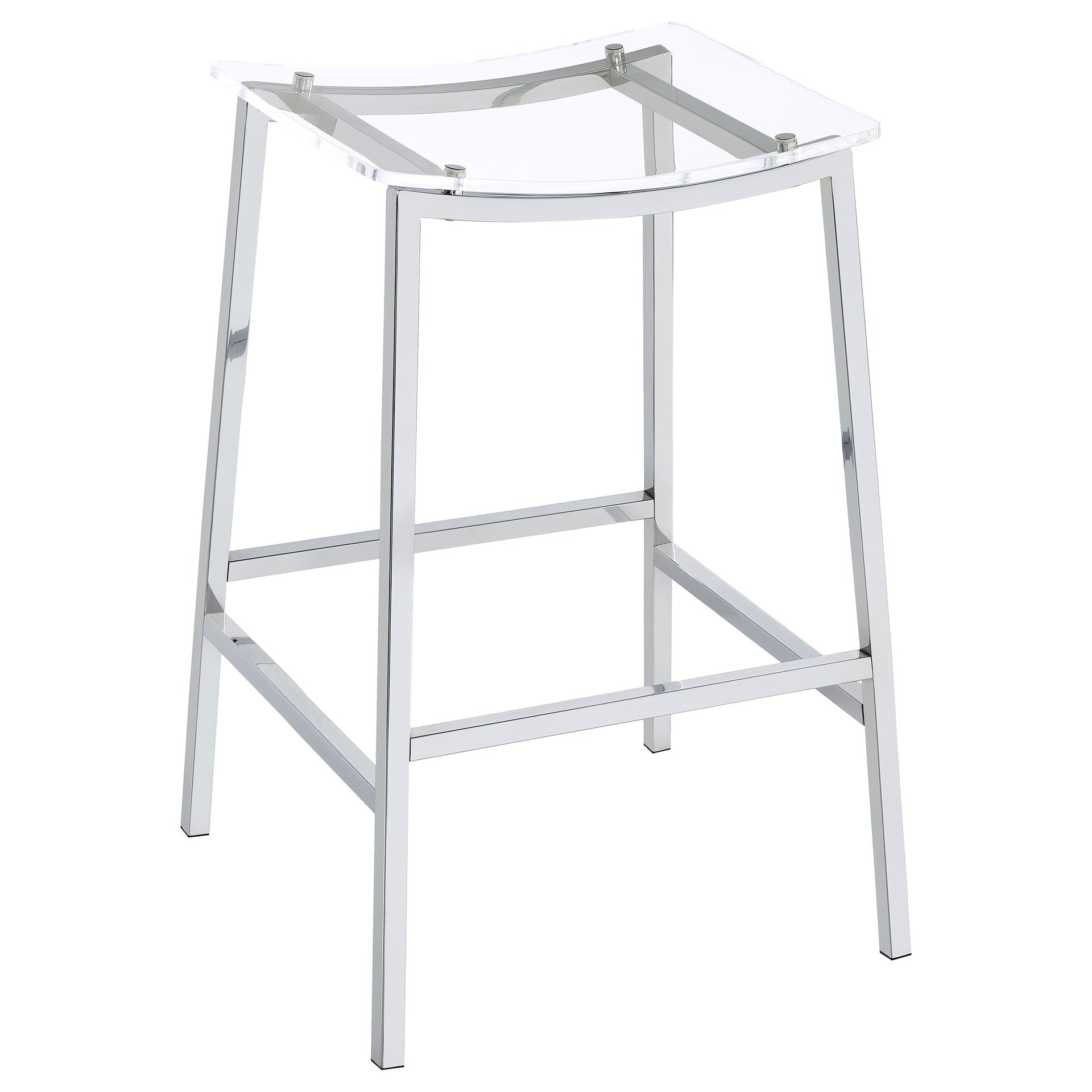 Staten Chrome Backless Bar Stool (Set of 2)