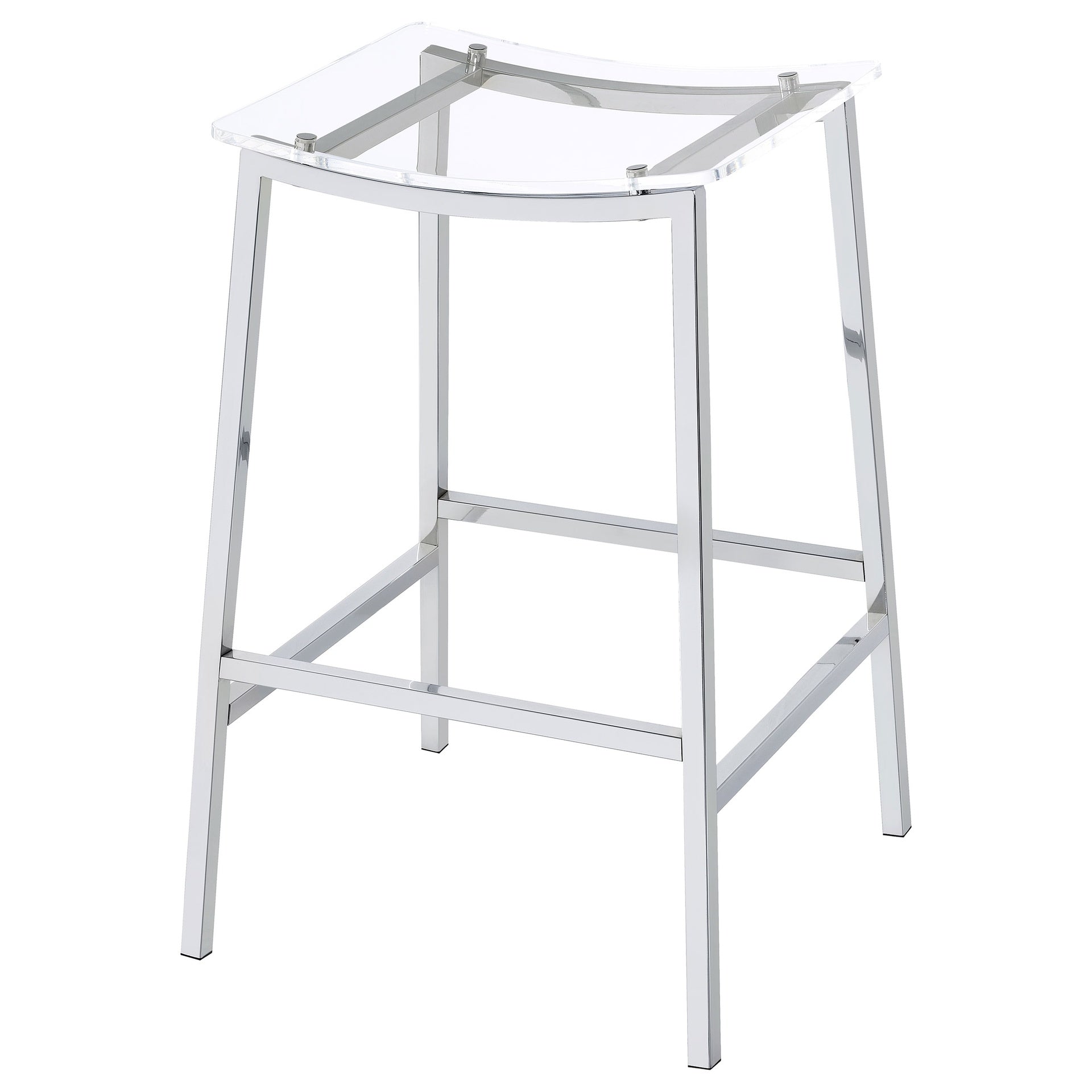 Staten Chrome Backless Bar Stool (Set of 2)