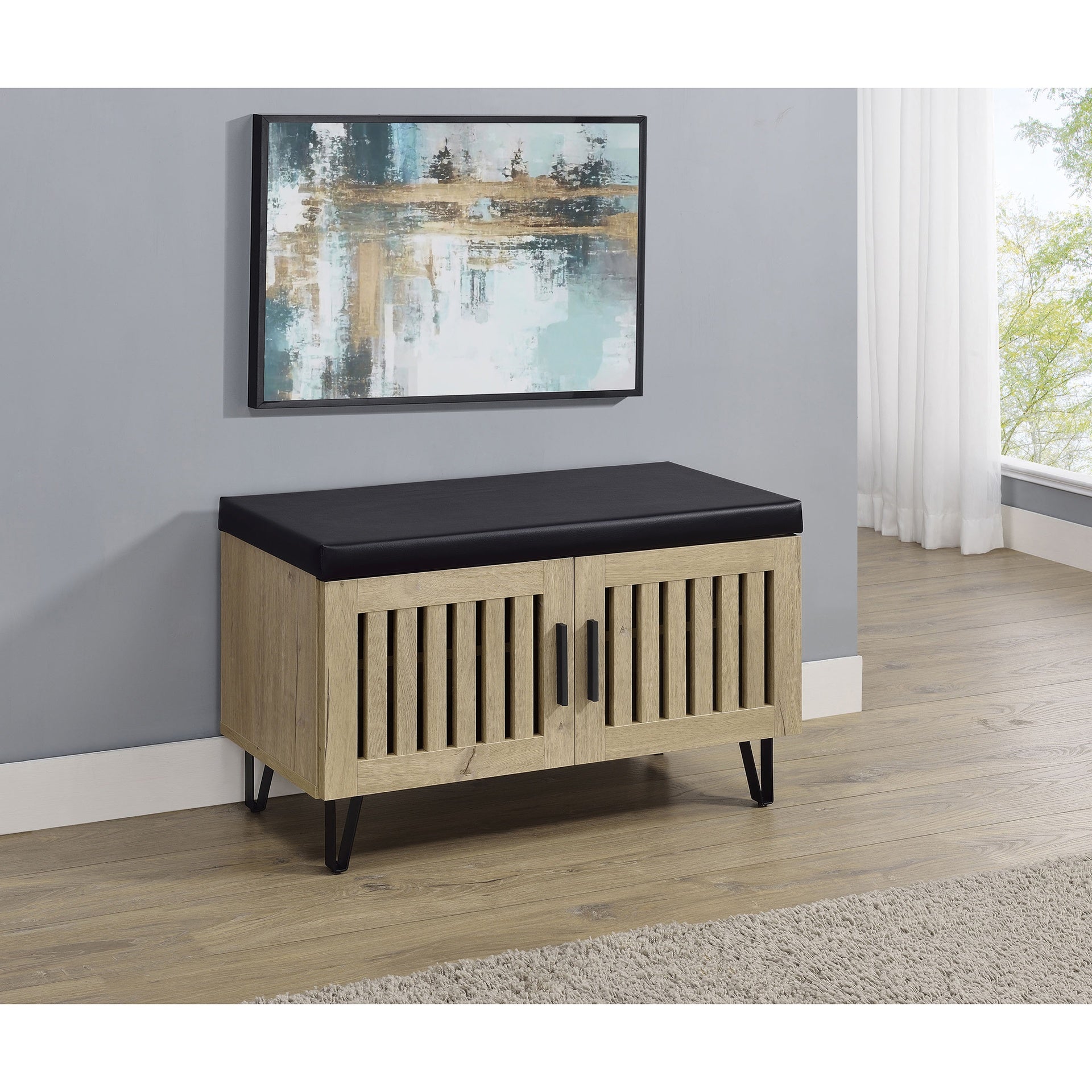 Clackamas White Oak 2-door Storage Bench