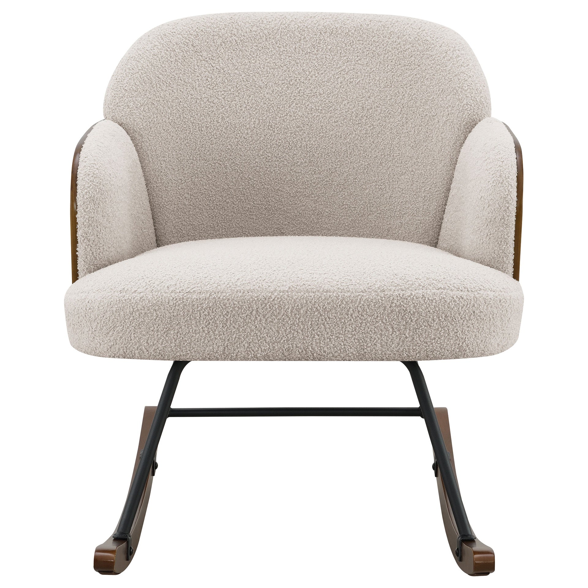 Valera Beige Boucle Upholstered Mid Back Rocking Chair