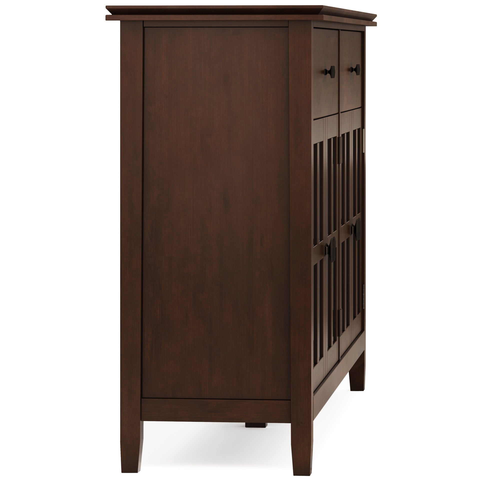Artisan Solid Wood Large 4 Door Sideboard Buffet in Russet Brown