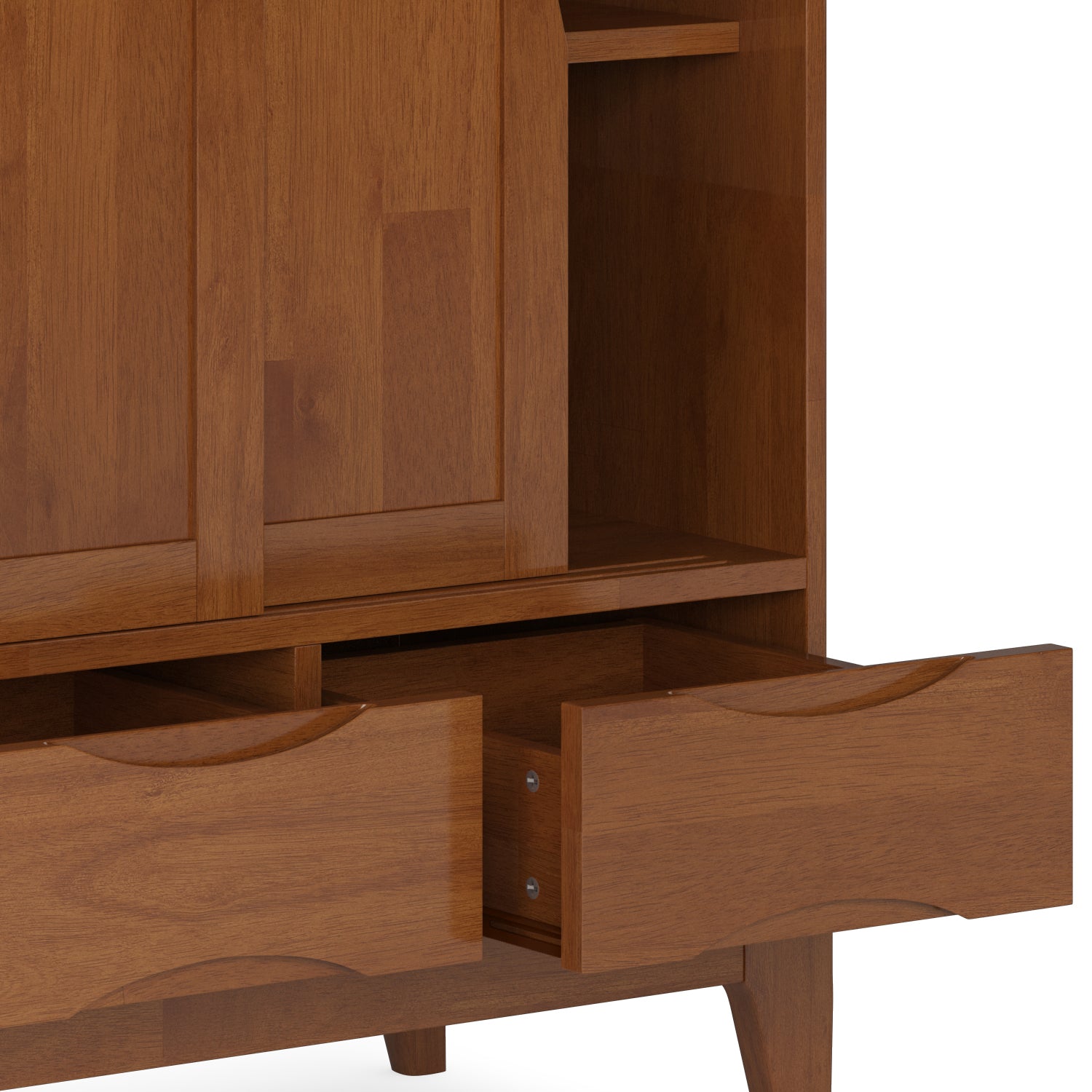 Harper 48 inch Wide Solid Hardwood Mid-Century Modern Medium Storage Cabinet in Teak Brown