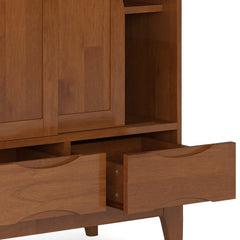 Harper 48 inch Wide Solid Hardwood Mid-Century Modern Medium Storage Cabinet in Teak Brown