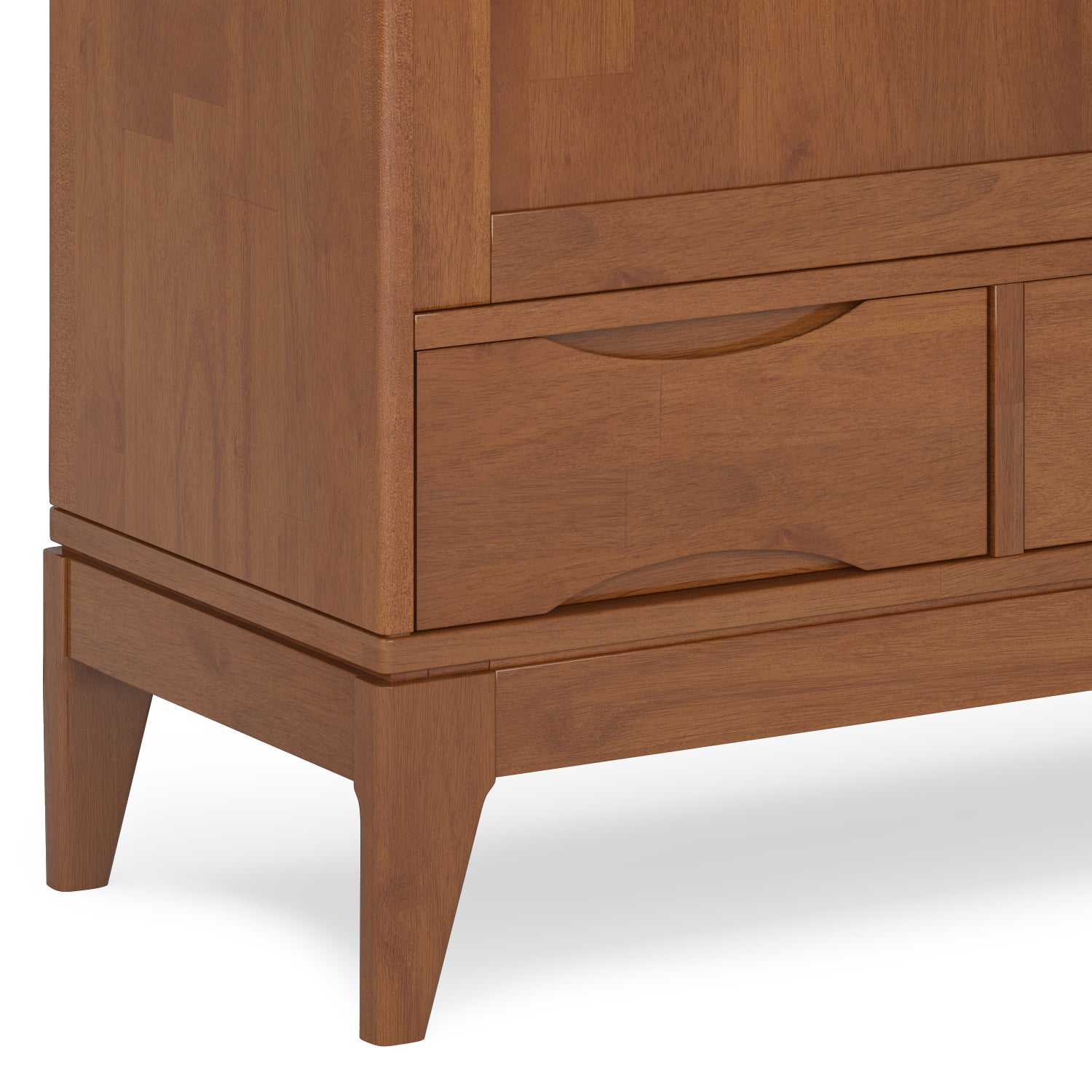 Harper 48 inch Wide Solid Hardwood Mid-Century Modern Medium Storage Cabinet in Teak Brown