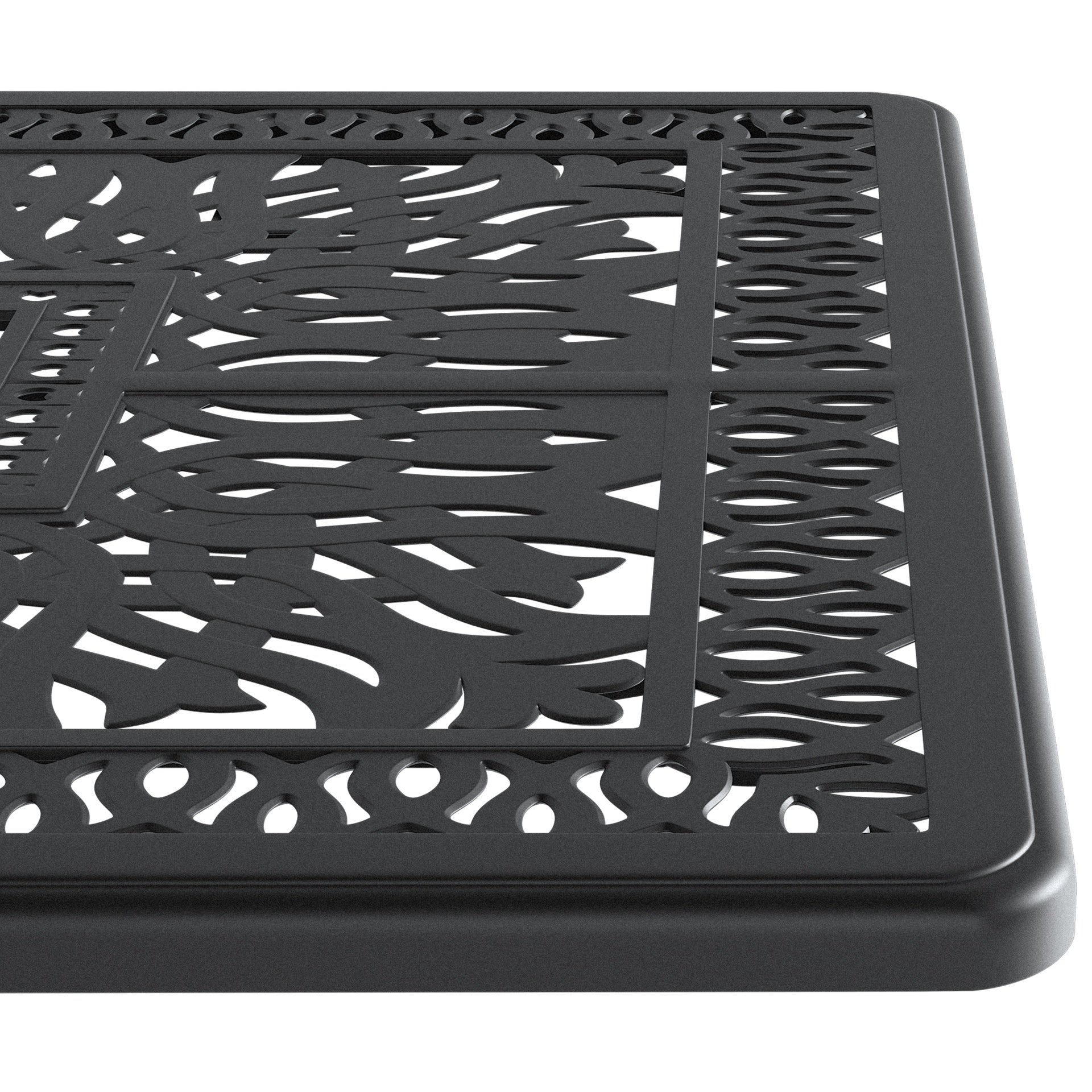 7-Piece Set Of All-Weather Cast Aluminum Dining Furniture Set With Black Frame