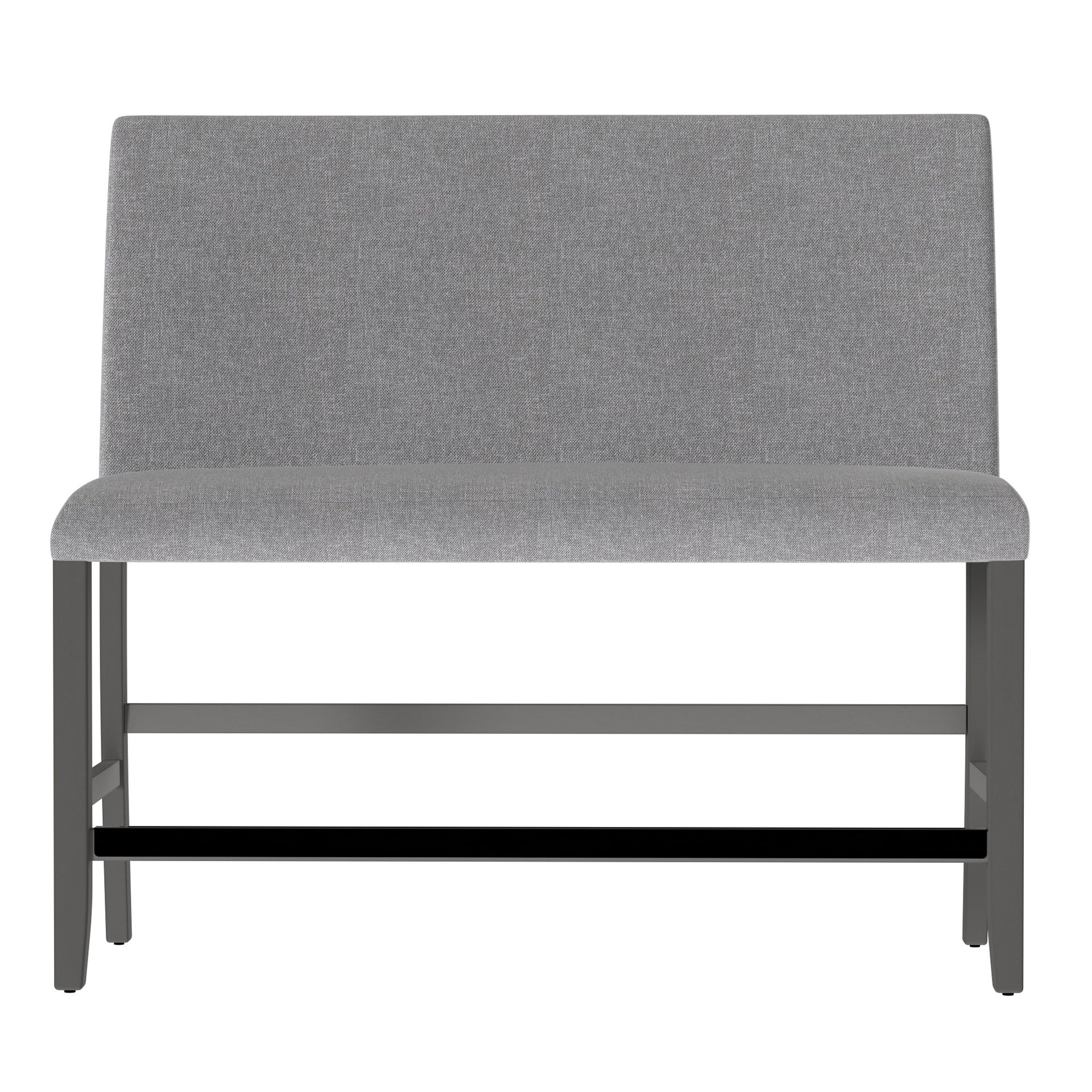 Gray Upholstered Bench With Back