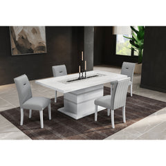 ARIYA WHITE DINING TABLE AND CHAIR SET