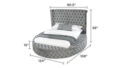Hazel King Size Tufted Storage Bed made with Wood in Gray (NJ Inventory )