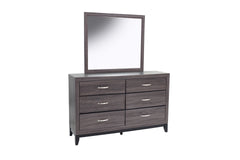 Rustic Style 1pc Dresser Gray Finish Metal Handles Black Wooden Legs Bedroom Furniture
