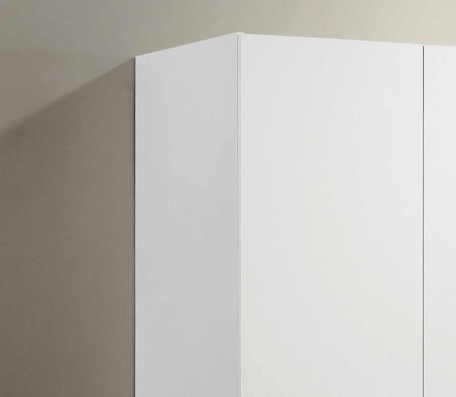Donato 46"W White 3-Door Wardrobe Cabinet Armoire with Storage Shelves and Hanging Rod