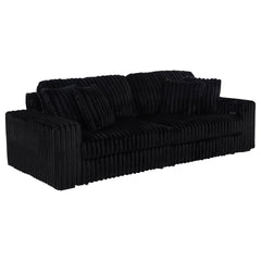 Clifford Black Upholstered Dual Power Chaise Sofa