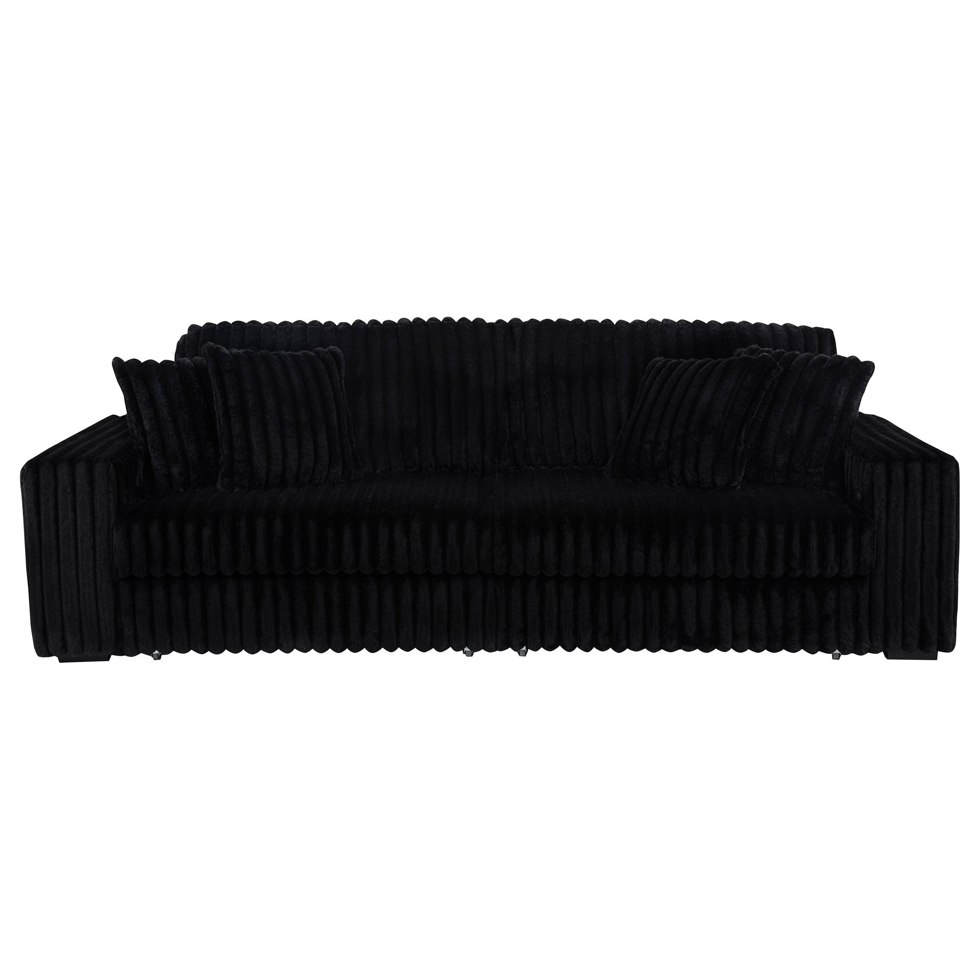 Clifford Black Upholstered Dual Power Chaise Sofa