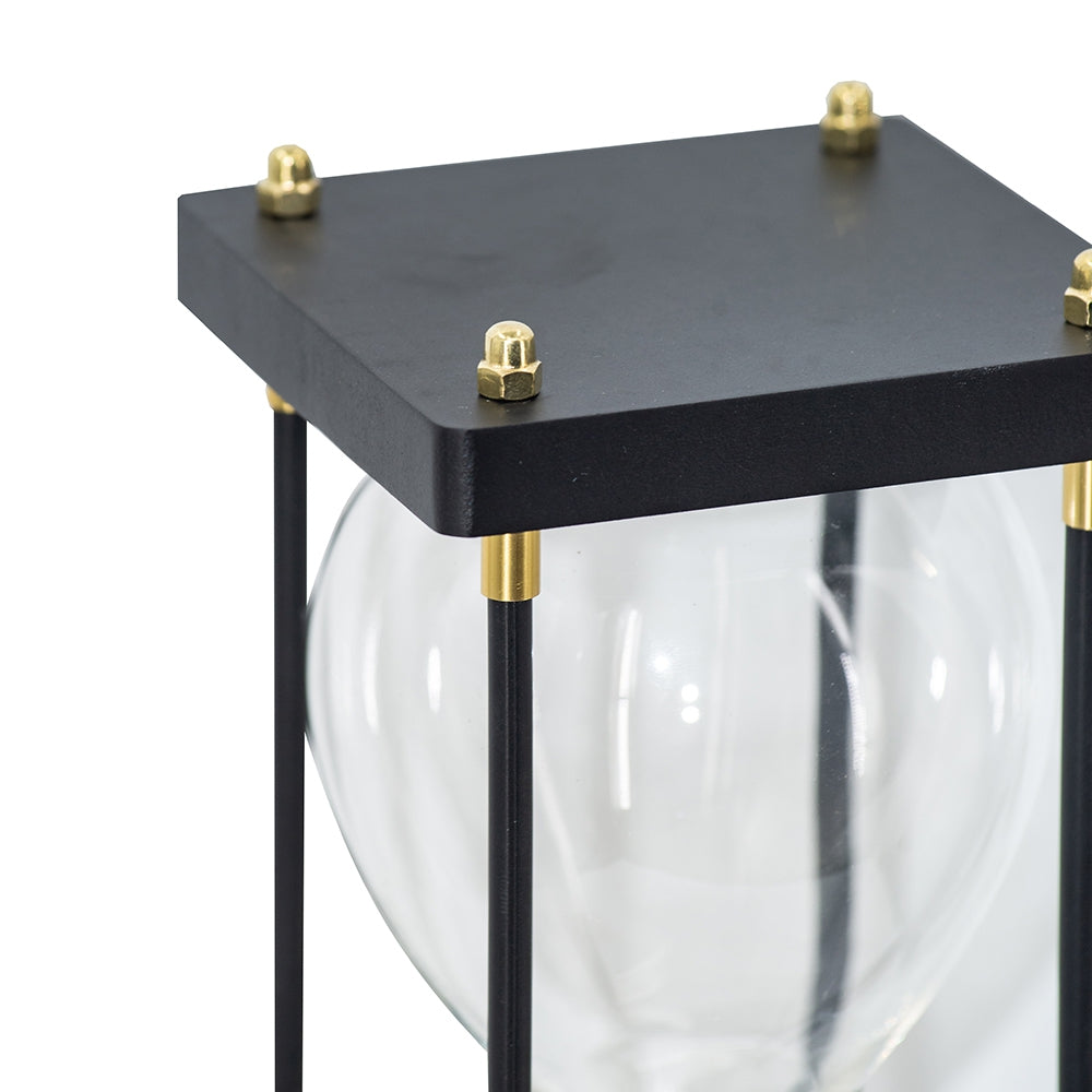 4.3x4.3x12" Hourglass With Wooden Frame, White