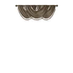 Faux Silk Waterfall Embellished Valance Bronze 38x46"