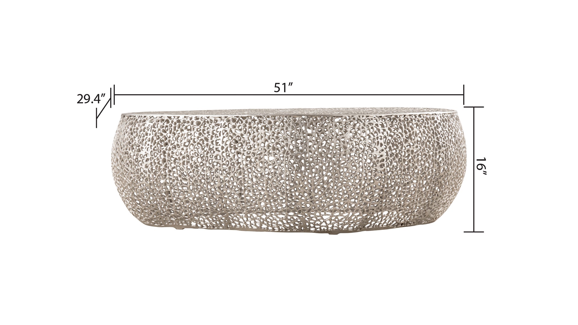 T3601-50 Oval Coffee Table Silver      same as G150108426  (NJ inventory)