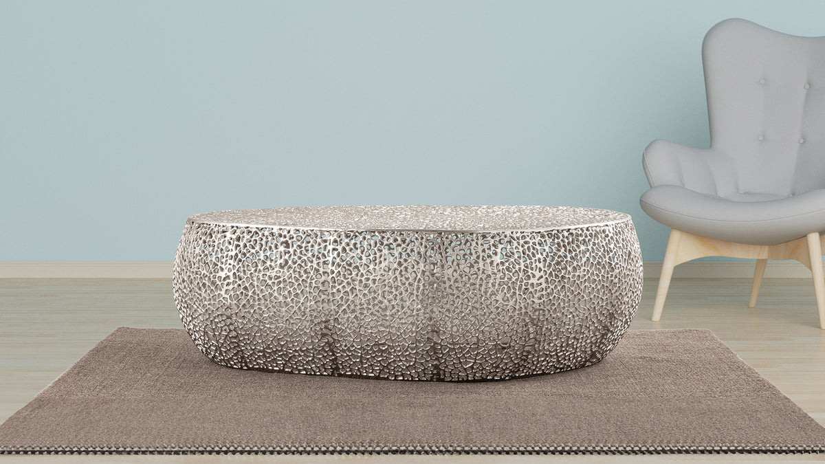 T3601-50 Oval Coffee Table Silver      same as G150108426  (NJ inventory)
