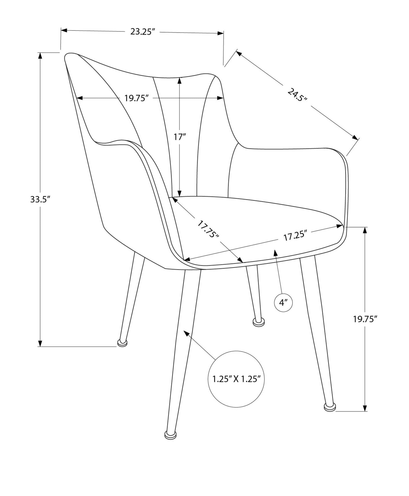 Dining Chair, 35" Height, Set Of 2, Upholstered, Side, Dining Room, Kitchen, Light Grey Fabric, Grey Leather Look, Contemporary, Modern