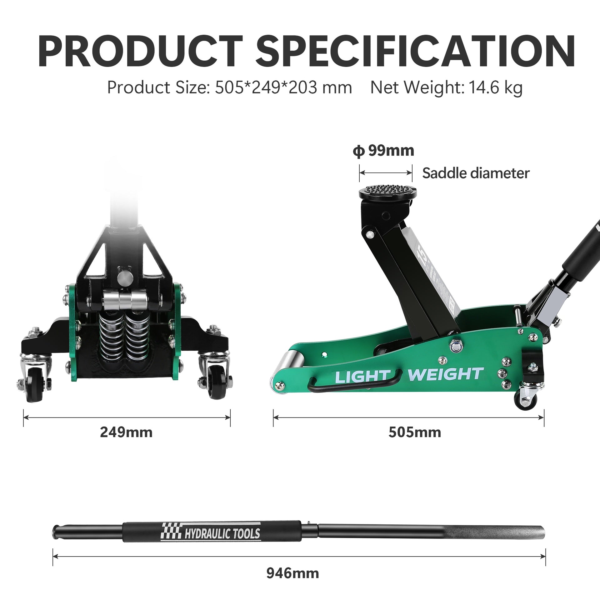 Floor Jack 1.5 Ton Hydraulic Low Profile Aluminum and Steel Car Jack, Lightweight Service Jack with Quick Lift Dual Pump, 3,000 lbs Capacity