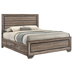 Washed Taupe Queen Storage Bed