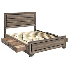 Washed Taupe Queen Storage Bed
