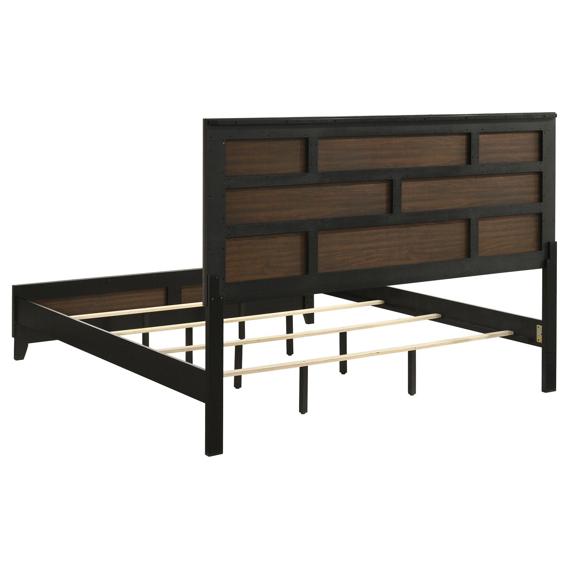 Carina Grey Oak and Black 5-piece Eastern King Panel Bedroom Set
