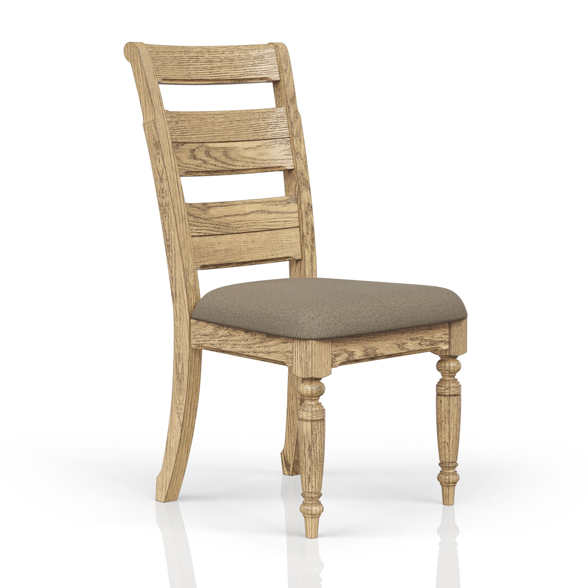 Ladder Back Side Chair - Caramel Finish (Set of 2)