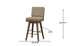 Latte Leather Swivel Bar Stool (Set of 2)