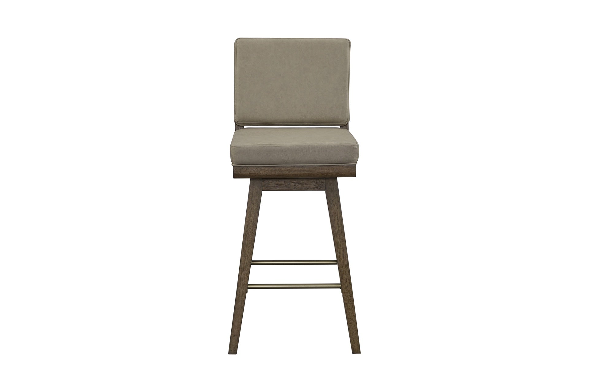 Latte Leather Swivel Bar Stool (Set of 2)