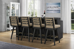 Peppercorn Leather Swivel Bar Stool (Set of 2)