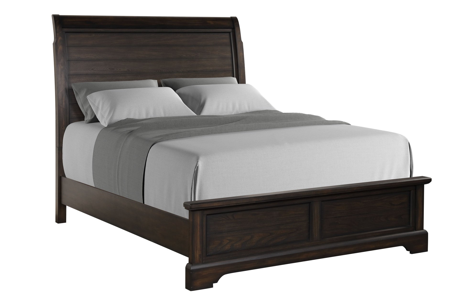 Queen Sleigh Bed with dresser mirror chest and nightstand