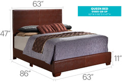 Aaron G1855-QB-UP Queen  Bed , LIGHT BROWN