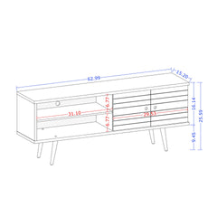 TV Stand in White and Rustic Brown