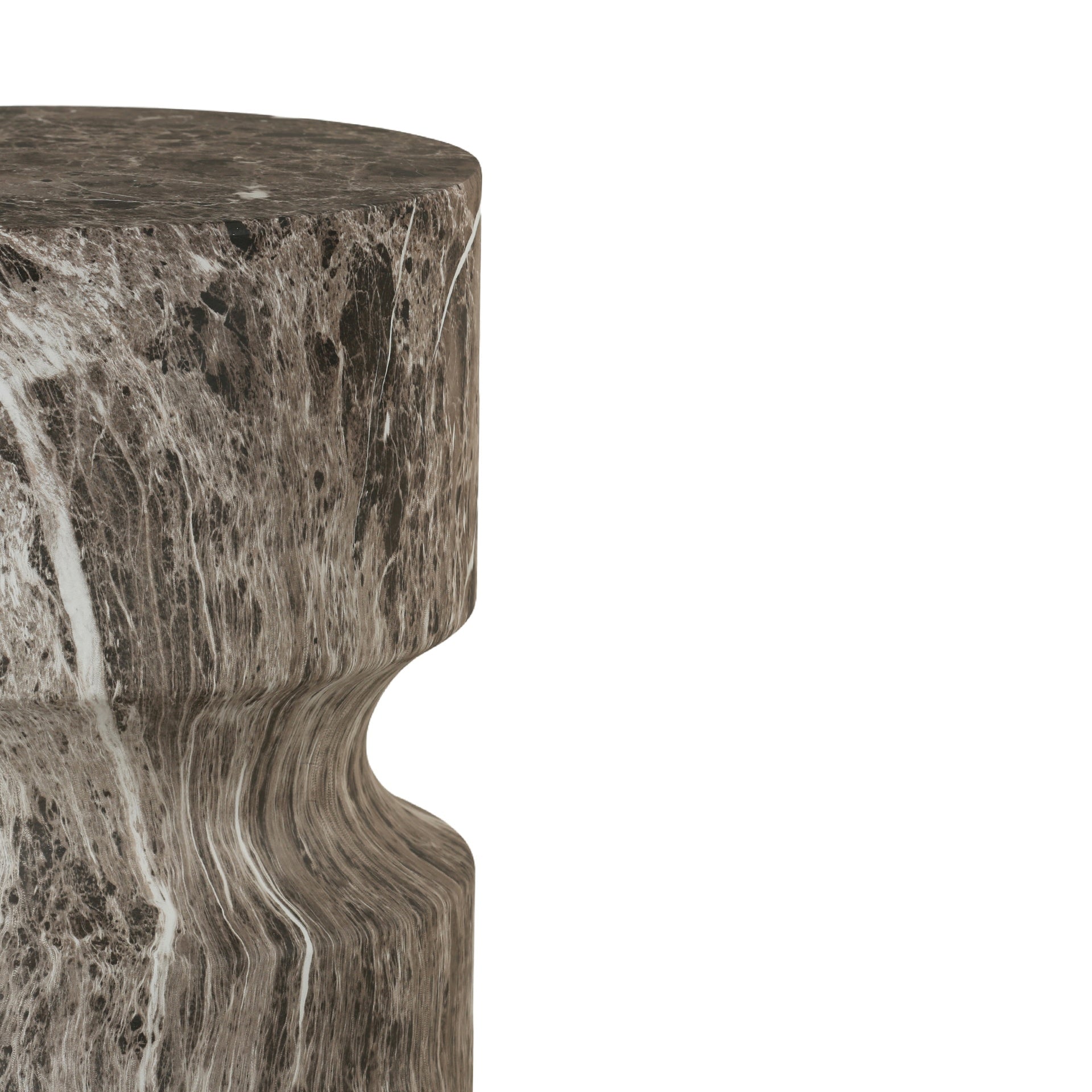 Cement Outdoor End Tables for Patio, GardenAccent Table Faux Terrazzo Accent Table, Modern Small Round Side Tablefor Outside, Tree Stump Garden Stool DrumTable indoor and Outdoor