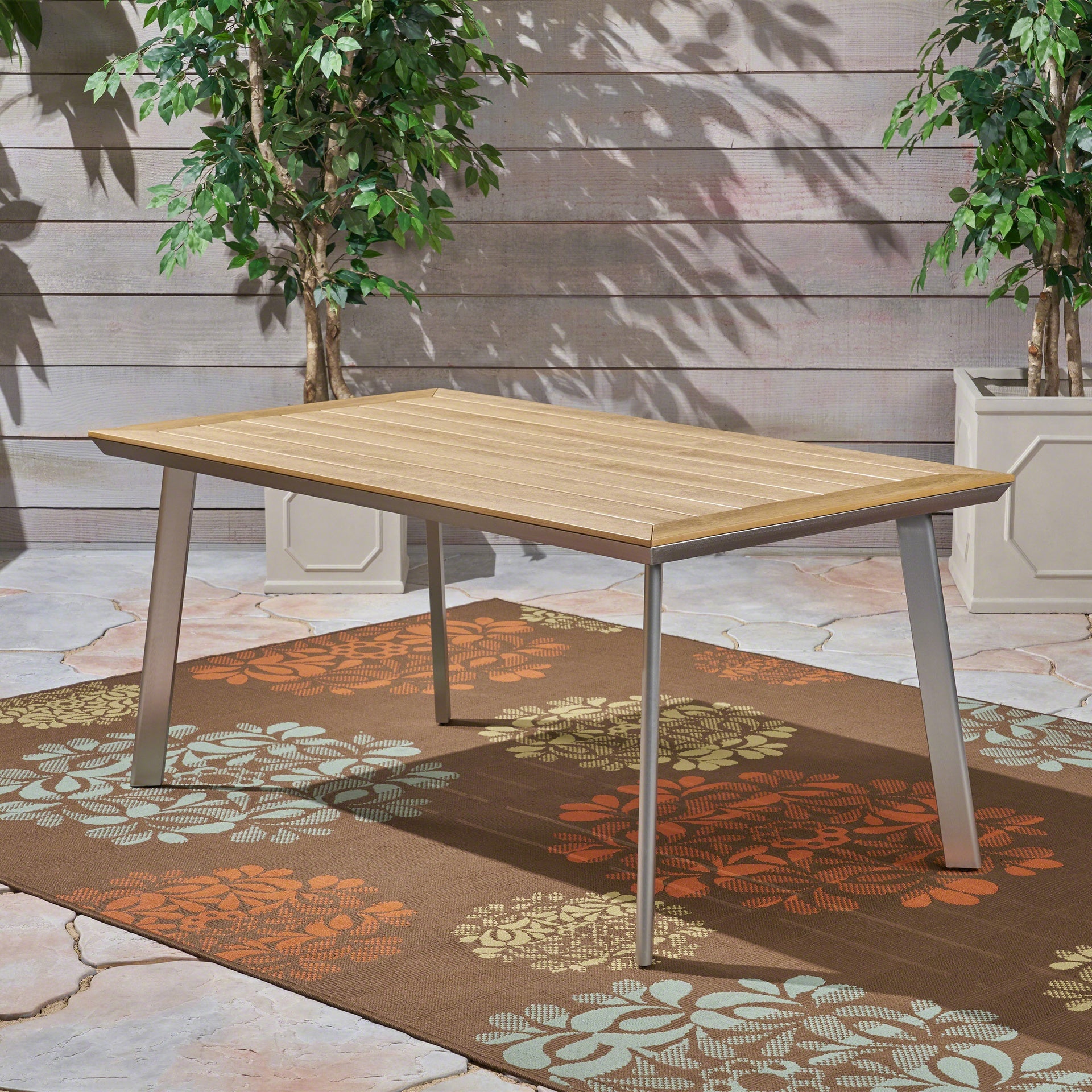 LEEDS DINING TABLE WITH FAUX  WOOD TOP