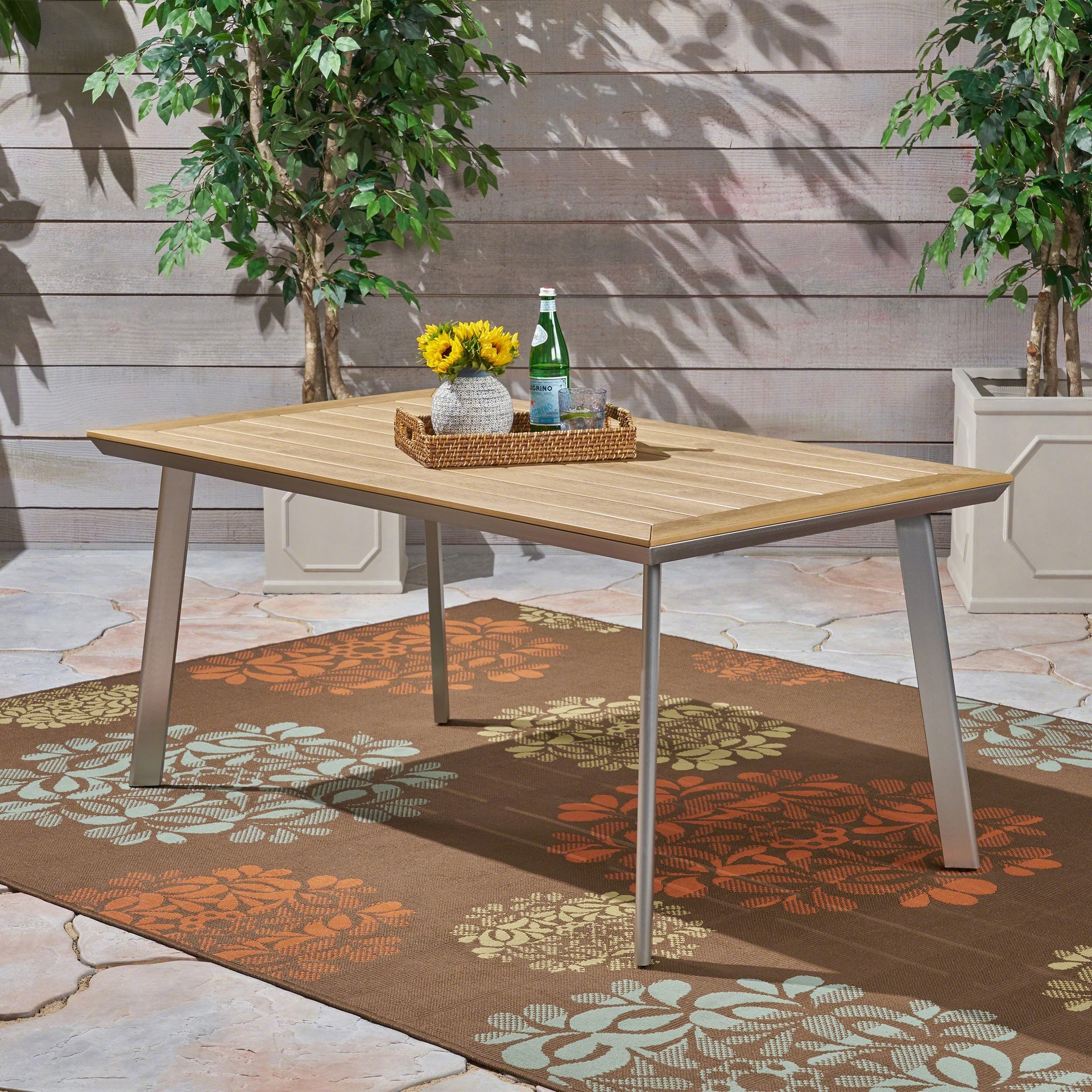 LEEDS DINING TABLE WITH FAUX  WOOD TOP