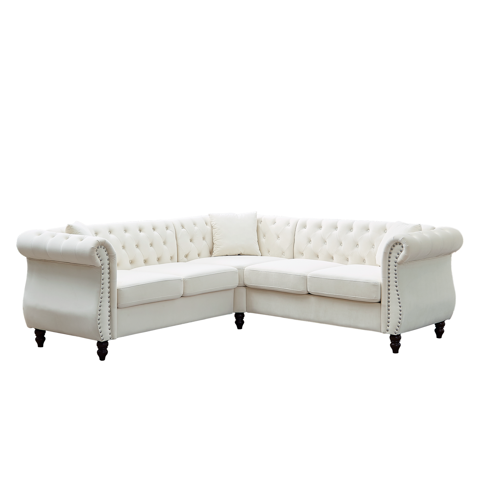 83.5-Inch Oversized Corner Sofa, L-Shaped Sectional Couch,   5-Seater Corner Sofas with 3 Pillows for Living Room, Bedroom, Apartment, Office