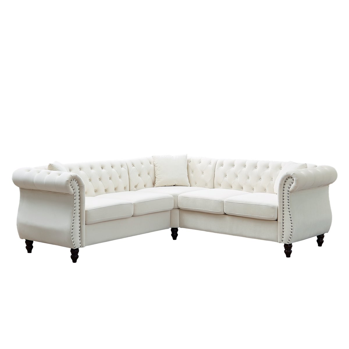 83.5-Inch Oversized Corner Sofa, L-Shaped Sectional Couch,   5-Seater Corner Sofas with 3 Pillows for Living Room, Bedroom, Apartment, Office