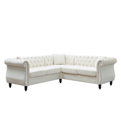 83.5-Inch Oversized Corner Sofa, L-Shaped Sectional Couch,   5-Seater Corner Sofas with 3 Pillows for Living Room, Bedroom, Apartment, Office