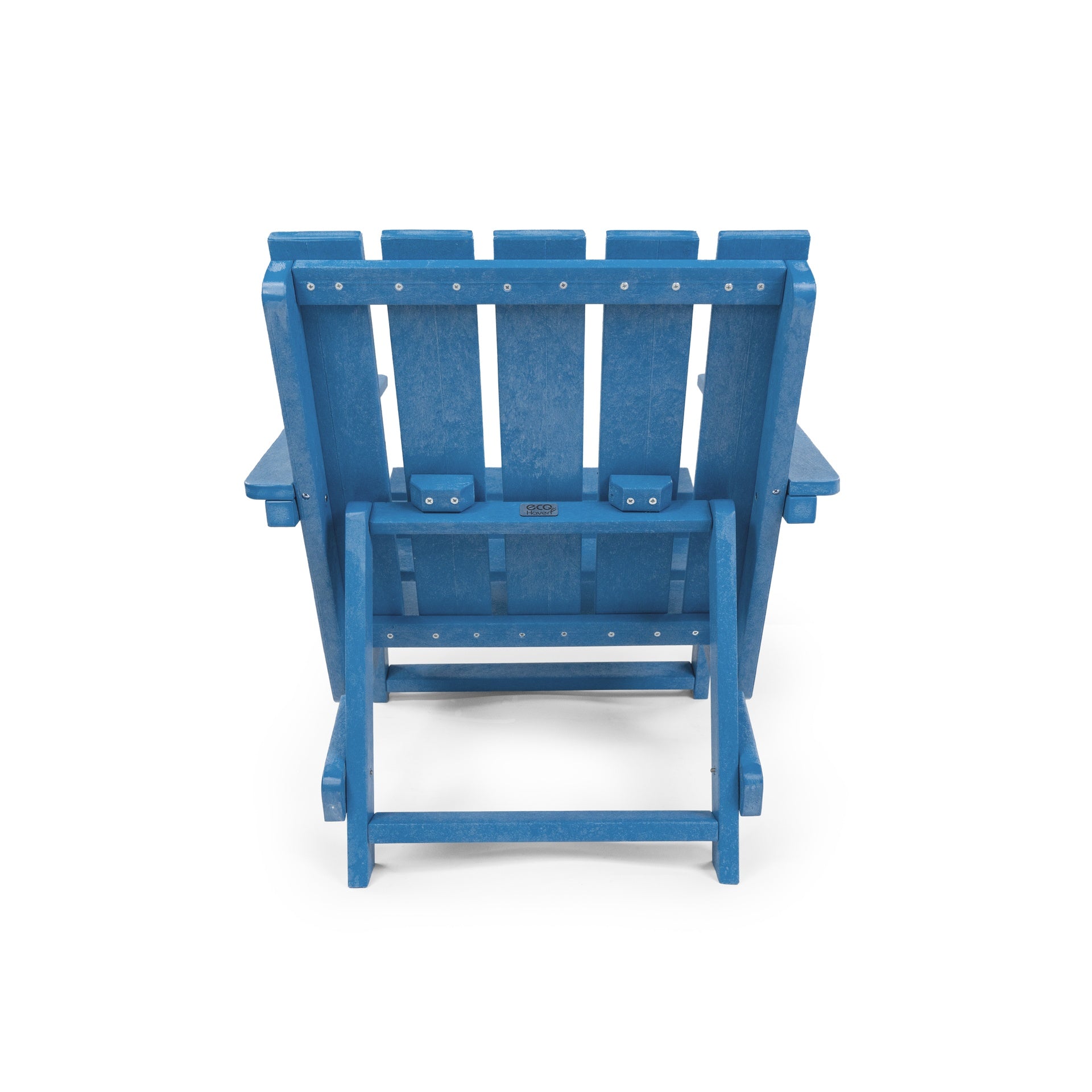 Shoreline Fully Assembled All-Weather HDPE Outdoor Folding Modern Adirondack Chair, Pacific Blue